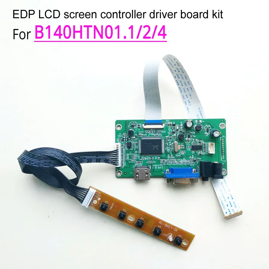 Для AUO B140HTN01.1/2/4 панель ноутбука ЖК экран 1" 1920*1080 EDP 30Pin VGA+ HDMI WLED дисплей контроллер драйвер платы комплект приглашений