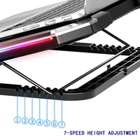 NUOXI Gaming Laptop Cooler Six Fan Led Screen Two USB Port RGB Lighting Laptop Cooling Pad Notebook Stand for Laptop 12-17 inch - Image 5