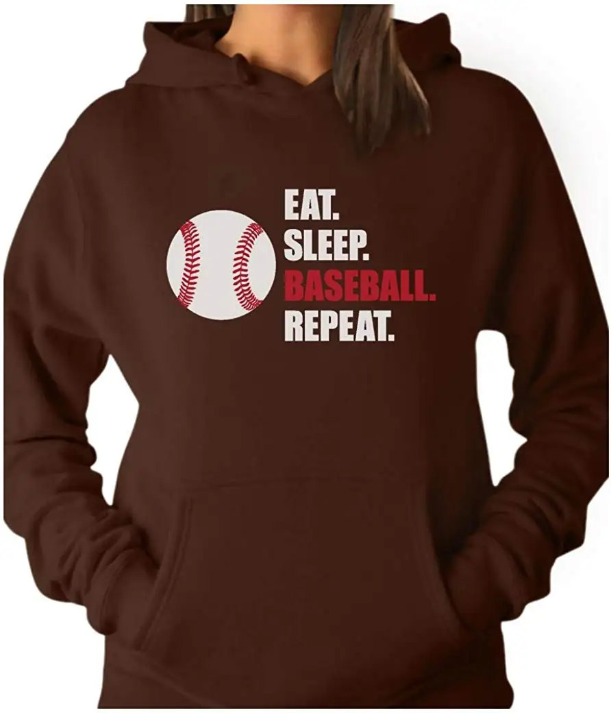 TeeStars-Eat Sleep baseball Repeat лучший подарок для фанатов бейсбола Женская толстовка |