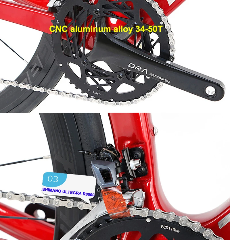 TWITTER Carbon Road bike 22 speed Disc brake road bike Carbon wheel For 105/R7000 UT/R8000 Components