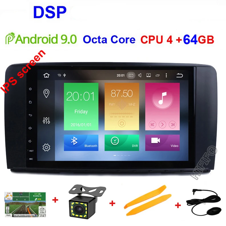 Ips 2 Din Авто Радио Android 9,0 для Mercedes/Benz/AMG R Class W251 R300 R350 R63 Автомобильный мультимедийный видео dvd-плеер gps DVR FM - Цвет: 4G RAM 64G ROM DSP
