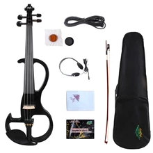 Yinfente черный Электрический бесшумный Альта 16in ручной работы деревянный корпус сладкий тон Бесплатный чехол тетива# EL2