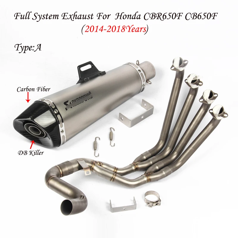 Type A Для Honda CBR650F CBR650 CB650F мотоцикл Выхлопная Модифицированная 51 мм Слип-на переднее соединение Соединительная труба глушитель - Цвет: Type A
