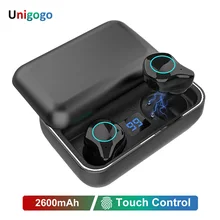 R6 TWS Bluetooth наушники V5.0, стерео беспроводные наушники, спортивные беспроводные наушники, наушники-вкладыши, гарнитура с микрофоном, 2200 мАч, внешний аккумулятор