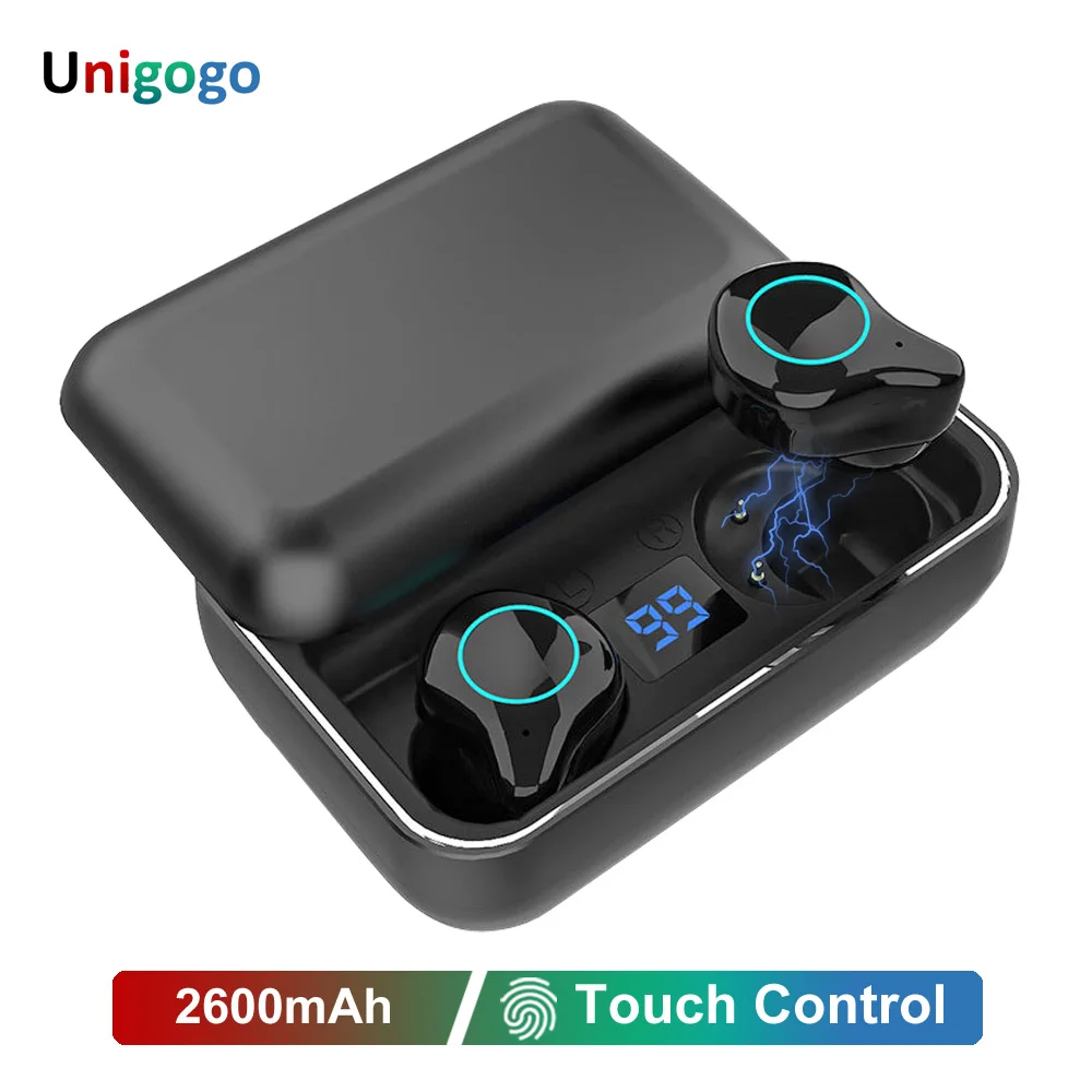 

R6 TWS Bluetooth Earphone V5.0 Stereo Wireless Earphones Sport Wireless Headphones Earbuds Handsfree with Mic 2200mAh Power Bank