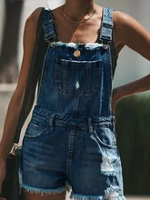 

2021 Summer Washed Denim Jumpsuit Overalls Denim Overalls Women's Ripped Short Short Jumpsuit High Waist Casual Jeans Jumpsuit