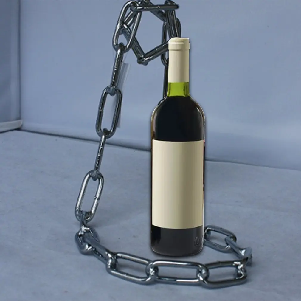 Creative Magic Metal Chain Ribbons Rope Wine Rack Suspension Wine Rack Suspension Bracket Chain Bottle Rack