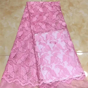 

Pretty Pink Lady Dress Tulle Cloth Embroidery French Net Lace Fabric For Making Dress PAN113(5Yards/Lot) Many Color
