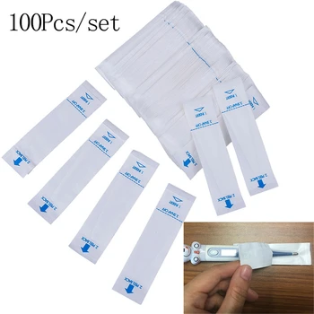 

100Pcs Digital Thermometer Probe Cover Disposable Protector Electronic Cover PE Thermometer Probe Covers Room Temperature Tools