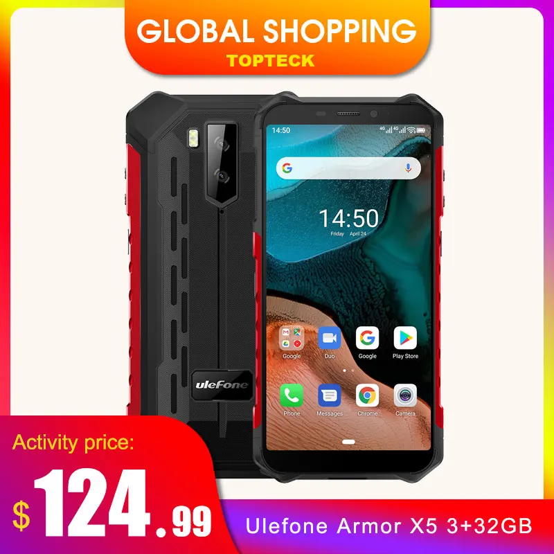 Глобальная версия Ulefone Armor 3 Rugged IP68 водонепроницаемый 4GB 64GB 5 7 '' Octa Core Android 8 1 21MP