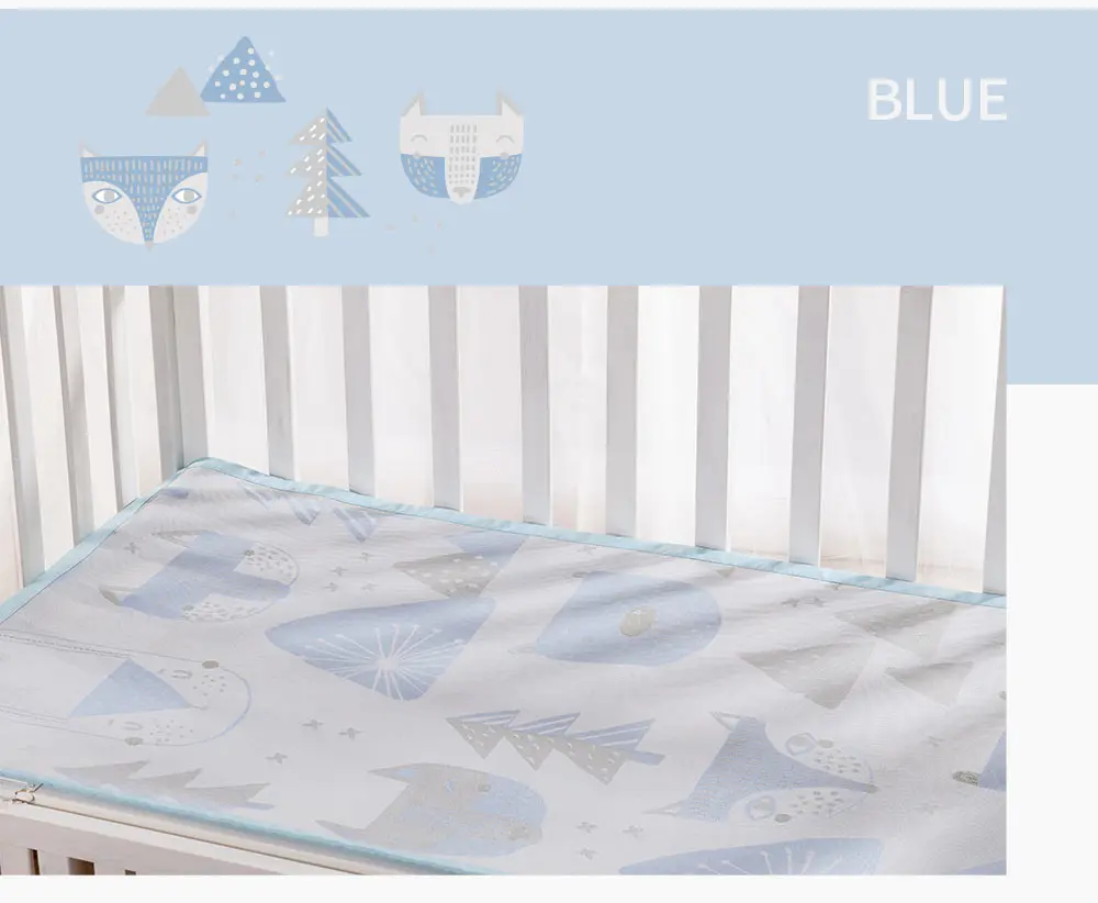 blue 140x70cm Sunveno детская простыня для летней Матрасы для детской кроватки постельные принадлежности для новорожденных для детской кроватки Cold Pad74x35cm 140x70 см - Цвет: blue 140x70cm