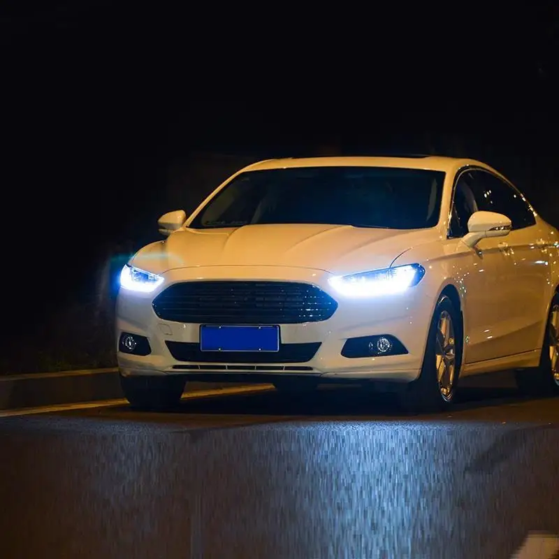 Drl светодиодные дневные ходовые Cob Assessoires аксессуары для укладки Automovil лампы фары Задние Автомобильные фары в сборе 13 для Ford Mondeo