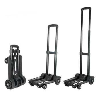 

45kg/99lbs Portable Travel Trailer Heavy Duty Folding Hand Cart Trolley Storage Barrow Sack Trucks Household Shopping Luggage
