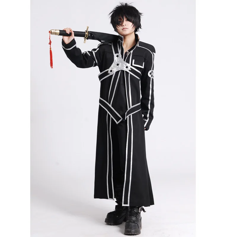 Anime Kirigaya Kazuto Cosplay Costumes Sword Art Online Kirito Shoes   Alicization Wigs Boots Uniform Set Adult Unisex00 (4)