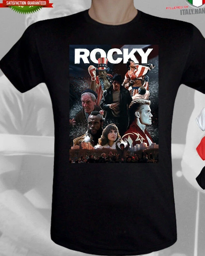 Футболка Rocky Poster Balboa Stallone фильм бокс дань 80 человек в продаже Новая модная летняя