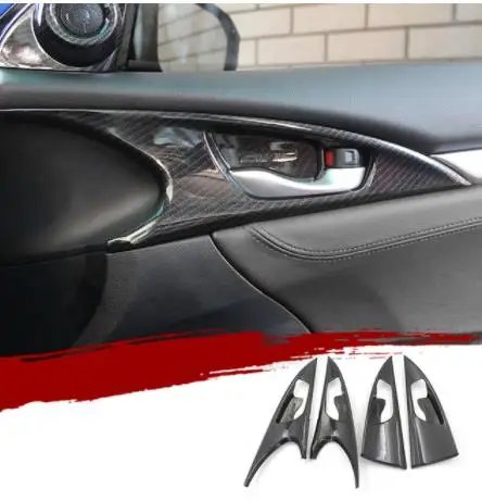 Углеродное волокно черные аксессуары для интерьера ABS Decroation крышка планки для Honda Civic 10th RHD