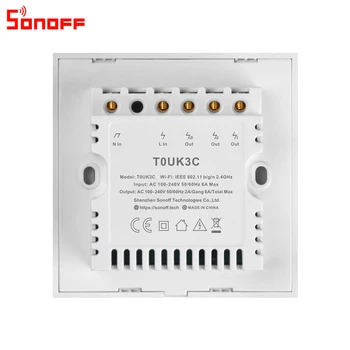 

SONOFF T0 1/2/3 Gang TX Series Wifi Light Lamp Switch Home Appliance Control Smart Switch UK Standard