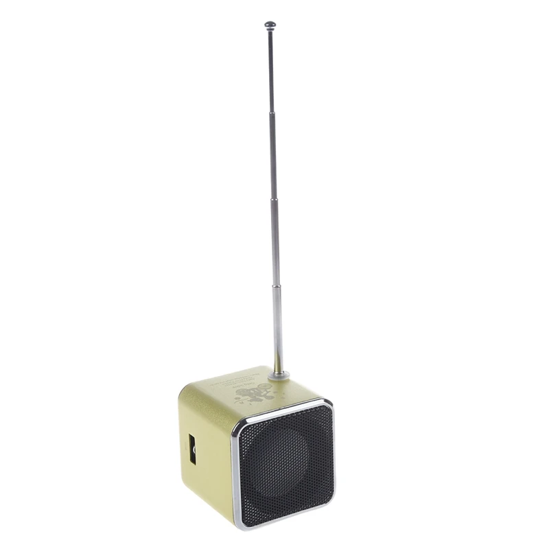 2 шт. TD-V26 портативный мини цифровой динамик с Micro-SD/TF/USB/FM зеленый и серебристый