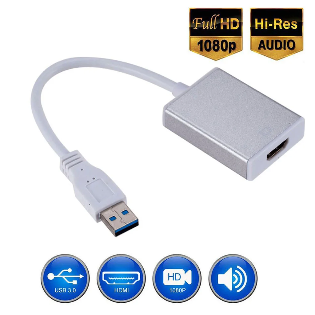 Mosunx USB 3 0 к HDMI адаптер HD 1080P видео кабель конвертер с аудио выходом 5 Гбит/с супер