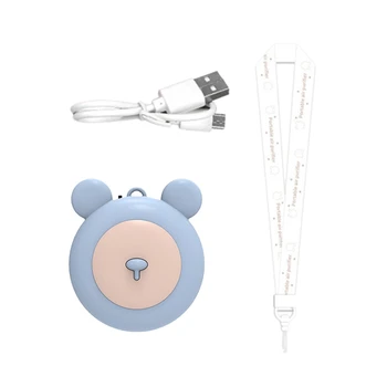 

USB Personal Wearable Air Purifier Necklace,Portable Mini Air Lonizers,Low Noise No Radiation for Adults Kids-Blue
