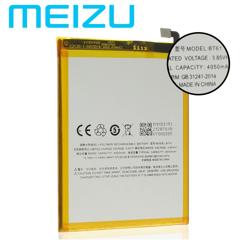 Meizu 100% Original 4000mAh BT61 Battery For Meizu M3 Note L681 L681H Phone Latest Production Battery+Tracking Number new phone battery