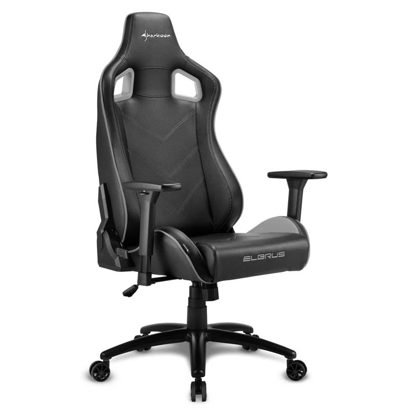 Игровое кресло Sharkoon Elbrus 2 компьютерное, до 120 кг, кожа PU/PVC, металл
