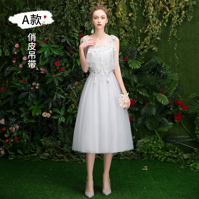 Современные белые кружева Cheongsam Китай невесты Пряжа юбка Qi Pao женское китайское вечернее китайское платье-Ципао продвижение сестра длинные платья - Цвет: Gray long section A