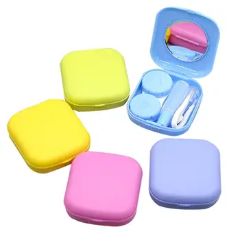 

Square Contact Len Myopia glasses Case Travel Kit Candy Color Design Colorful Easy Carry Mirror Container Beauty Eye Care Box