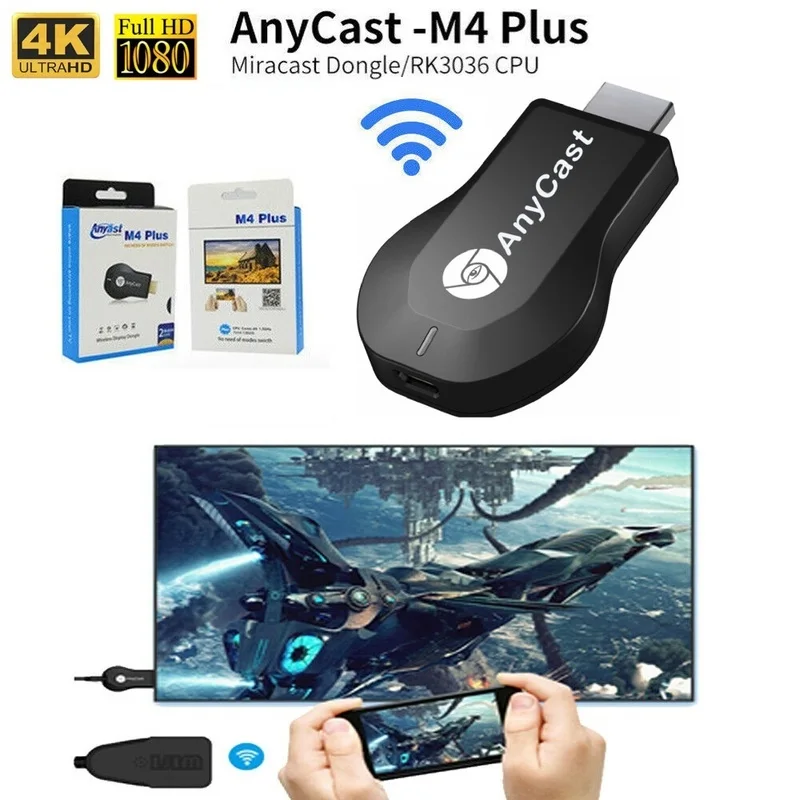 Anycast M4plus Chromecast 2 зеркальное отображение нескольких для ТВ приставки мини адаптер