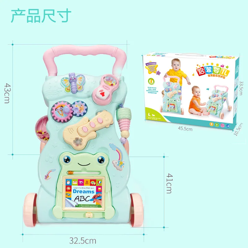 Infant Multi-functional Baby Walker Anti-Flip Anti-O Type Leg Music Cart Baby Walker Baby Learn Walk Toy