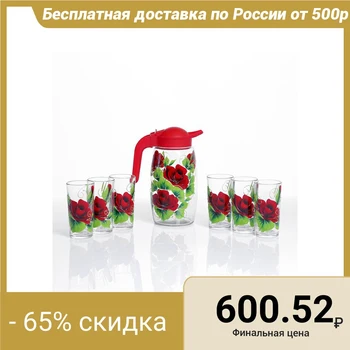 

Set for juice "Red Rose" art painting, 6 glasses 1250/200 ml 3018890