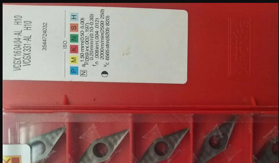 10 шт. твердосплавная вставка VCGX 160404-AL H10