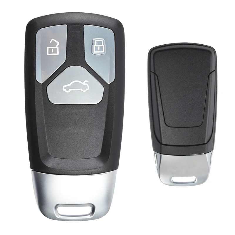 KEYECU 5PCS, Smart Remote Car Key Shell Case for Audi TT A3 A4 A4L A5 A6 A8 Quattro Q5 Q7 SQ7 S4 S5 SQ7+, Fob 3/ 4 Buttons - Color: Black