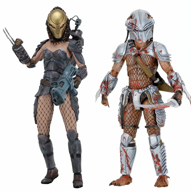 NECA 18 волна специальный Форма Для женщин зубчатые Хищник старших Охота со змеиным рисунком шрам железа 7-дюймовый мобильный Гараж Комплект