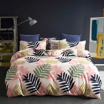 

Blue Banana Leaf Pattern comforter bedding sets Elephant Duvet Cover Bed Sheet Pillowcases Cover Set bed set Super King flower