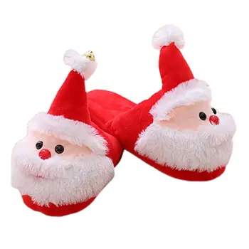 

Women Men Christmas 3D Santa Claus Slippers Winter Plush Stuffed Anti-Slip Shoes P31B
