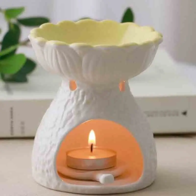 Большие основные характеристики керамики свечи для ароматерапии аромогорелка лампа домашний декор Аромалампа с держателем свеча лист лотоса
