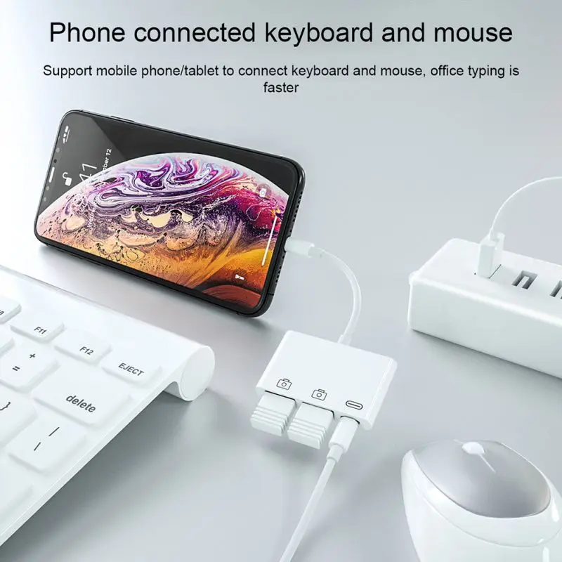 OTG телефон USB 3,0 адаптер мышь клавиатура USB диск конвертер для iPhone X 8/7/8 7 plus/11/Pro Max для i Pad 4 и многое другое