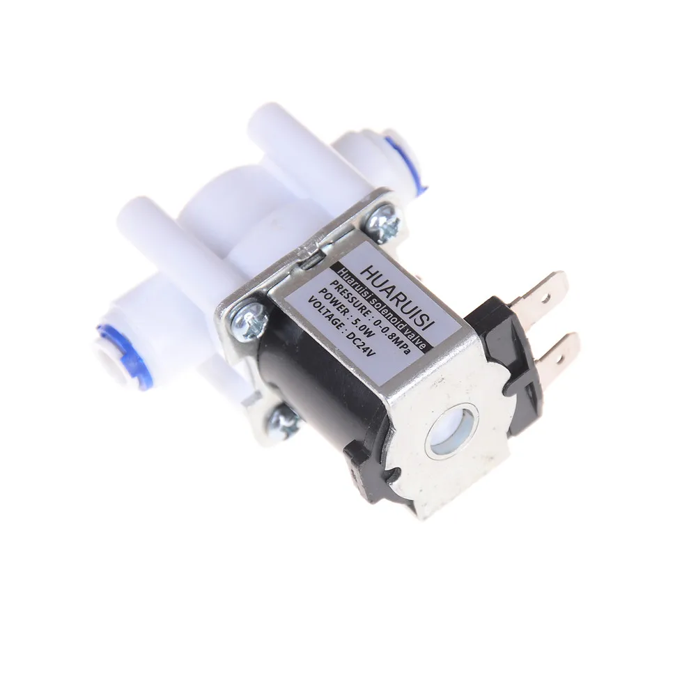 

New Electric Water Valve 24V DC Solenoid Valve 1/4" Hose Connection for RO Reverse Osmosis Pure System RO Controller