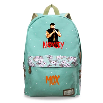 

Jon Moxley Print Student School Bag Girls Cool Backpack Fashion Travel Bag Flower Wave Point Teenagers Leisure Big Rucksack