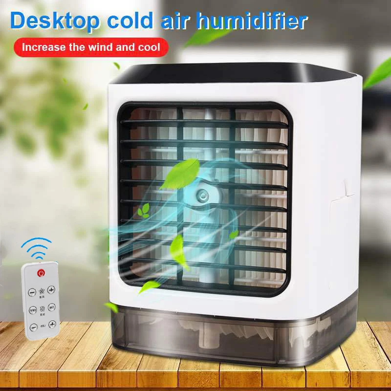 Desktop Air Cooler with Remote Control Fan USB Air Conditioner Fan 3 Gear Portable Fan Handheld Conditioning Cooler Fan Dropship
