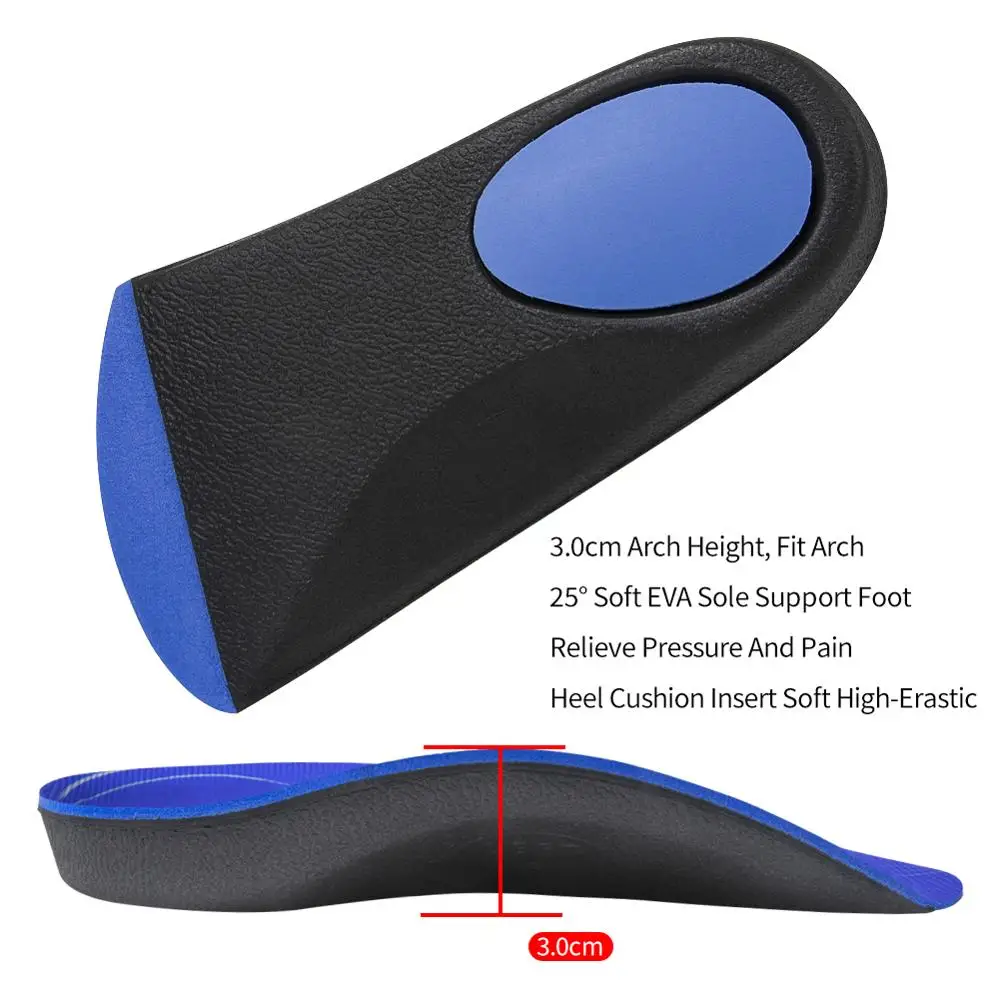 Bangnisole 3/4 Arch Support Orthotic Plantar Fasciitis Insoles Men Woman Inserts Orthopedic Shoes Insoles  Flat Feet Heel Pain