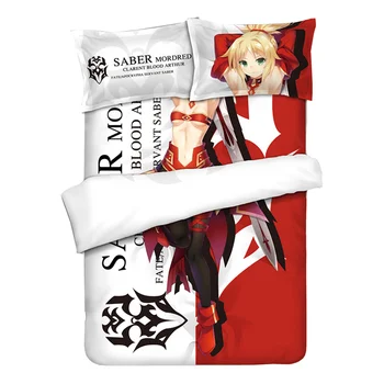 

Anime Fate/Grand Order /Apocrypha Mordred Bedding Sets Twin/Queen/King 4pcs bed set with pillowcase + sheet+Duvet Cover F013B
