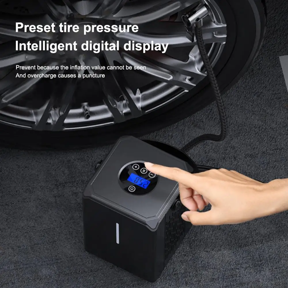 

Car Air Compressor 6000mAh Battery Tire Inflator Protable Electric Car Air Pump Digital Auto Tyre Pump for Car Motorcycle Ball