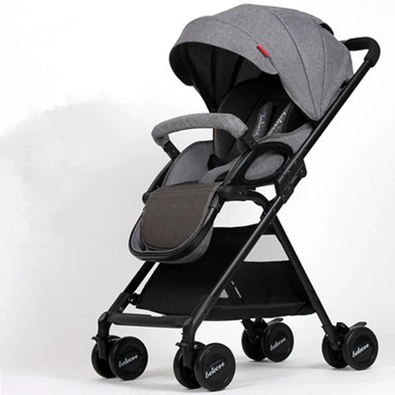 Grey aluminum1 Высокая Ландшафтная легкая коляска, складная переносная коляска для путешествий, популярная коляска для мамы, детская коляска, розовая коляска - Цвет: Grey aluminum1