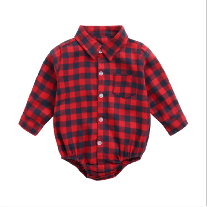 Детский Стиль 2019 детский клетчатый комбинезон для новорожденных мальчиков и