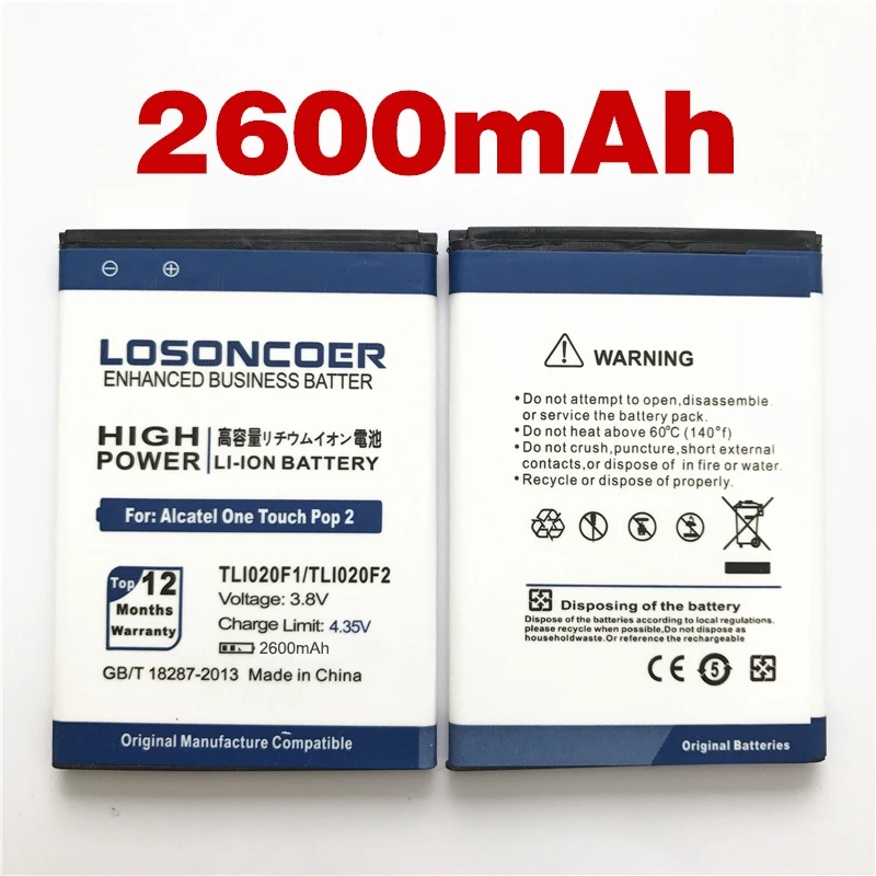 Аккумулятор LOSONCOER TLI020F1 TLI020F2 100% оригинал для Alcatel PIXI 4 5045D /Pop 2 5042D J726T so2 J728T TCL C7