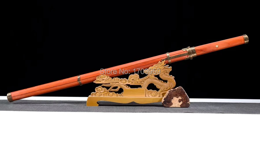 Redwood Saya KungFu Tang Dynasty Battle Saber Knife Sharp High Carbon Steel Chinese Dao Sword Katana