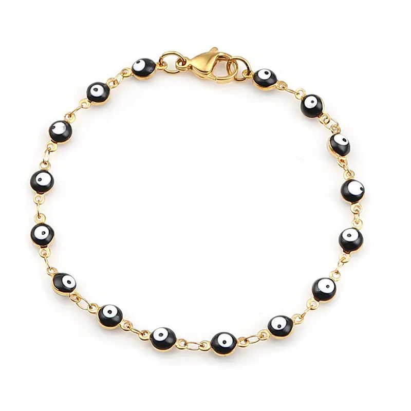 Fashion Stainless Steel Bracelets Blue Red Evil Eye Enamel Bead Bracelet for Women Lucky Turkish eye Jewelry Gifts bracelet jewelry