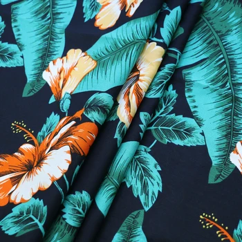 

100cm*140cm Jungle Print Viscose Rayon Fabric Soft Hawaii Dress Material